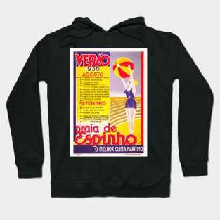 Praia de Espinho Verao Portugal Vintage Poster 1936 Hoodie